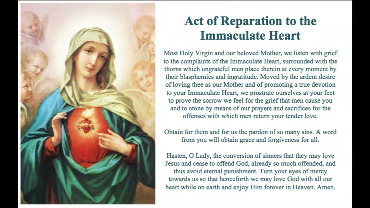 First Saturday devotions to the Immaculate Heart