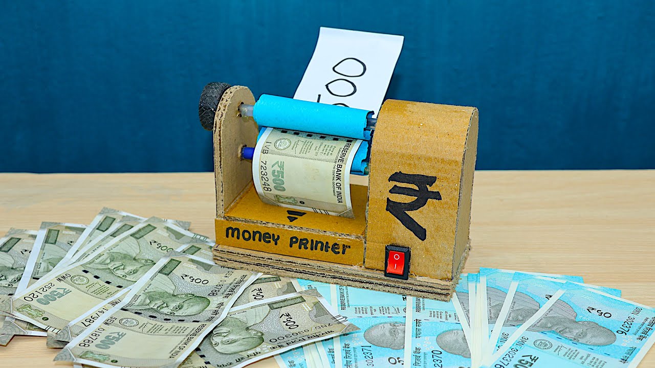 Как сделать волшебный денежный принтер своими руками из картона | Электрический игрушечный денежн...