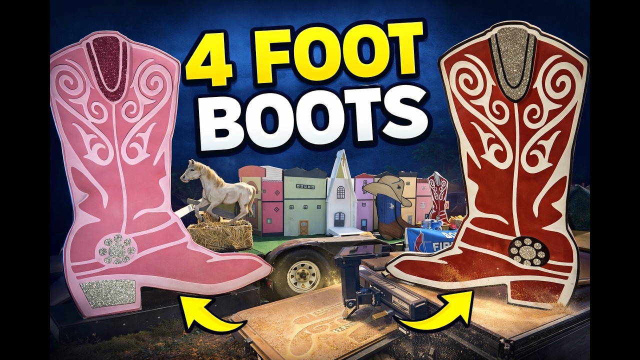 How I Designed and Cut 4 Foot Wood Cowboy Boots with Aspire and CNC