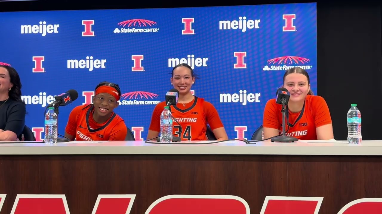 UCLA postgame: Illini WBB Shauna Green, Cearah Parchment, Maddie Webber, and Destiny Jackson