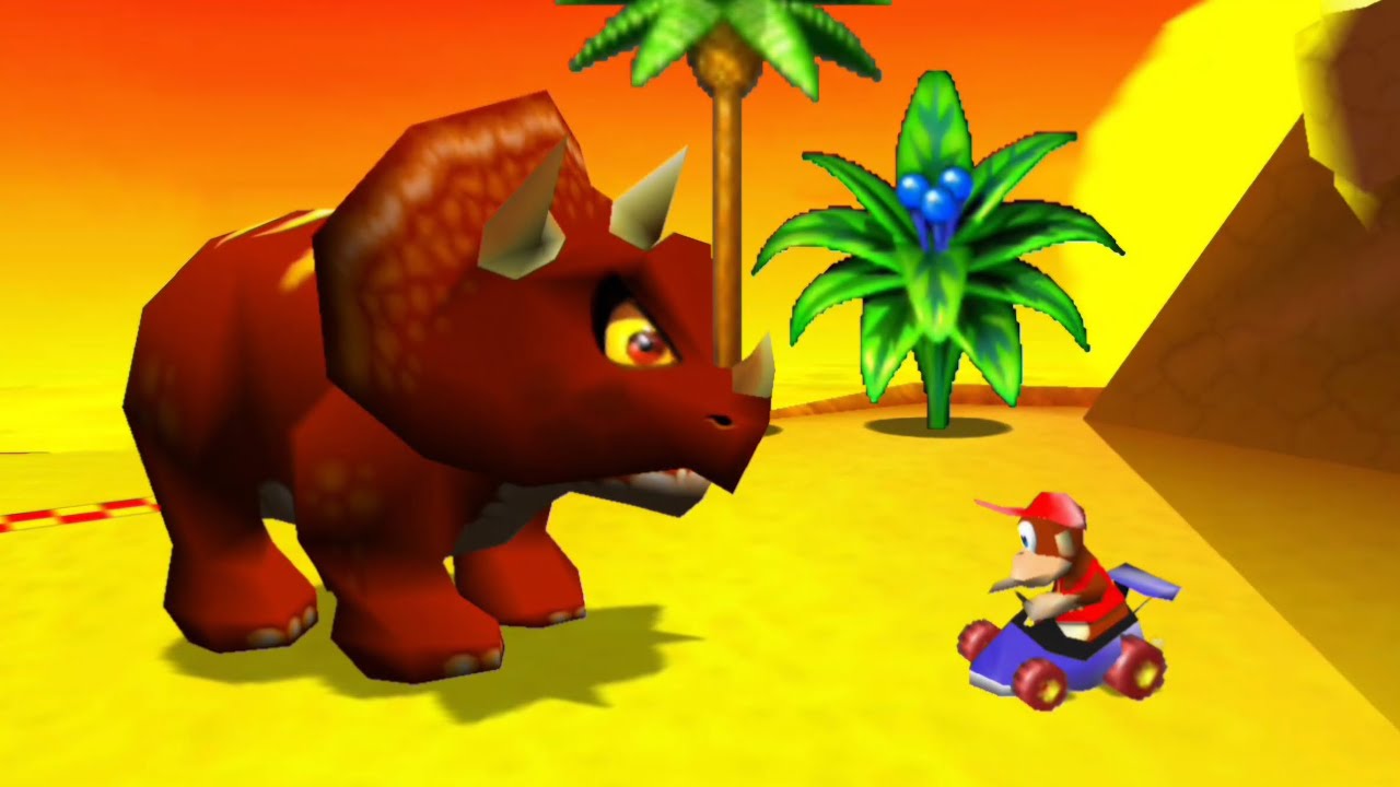 Diddy Kong Racing - Dino Domain (All Tracks, Challenges, and Boss)