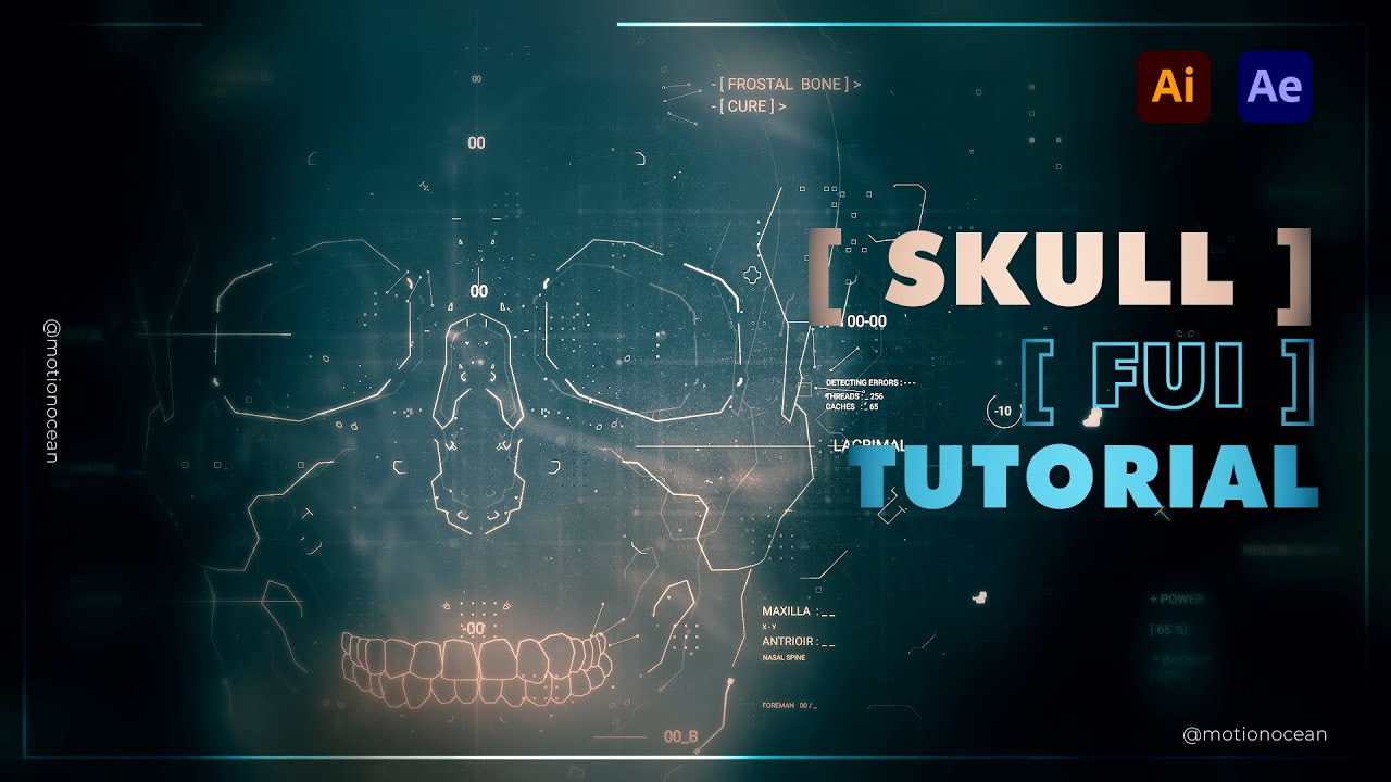 Skull FUI Tutorial | UI Design | Title Sequence | Motion graphics
