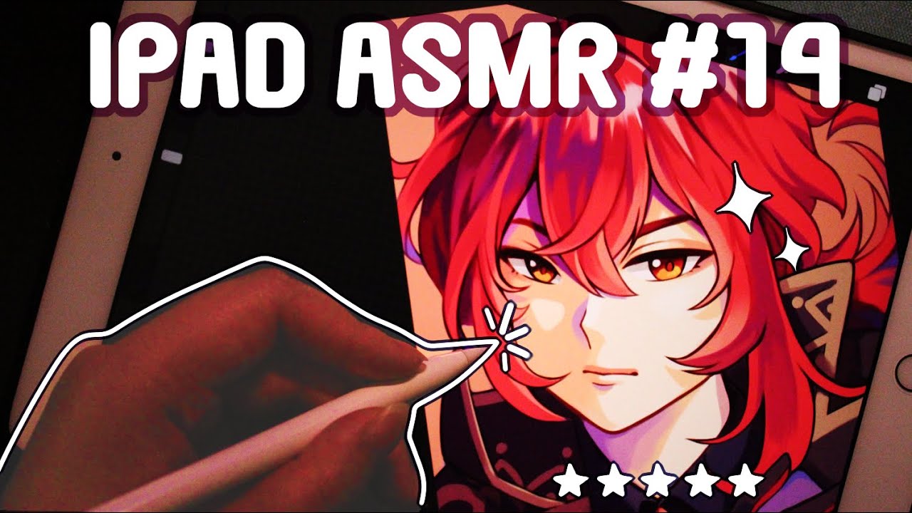 IPAD ASMR # 14 | Drawing Diluc from Genshin Impact|