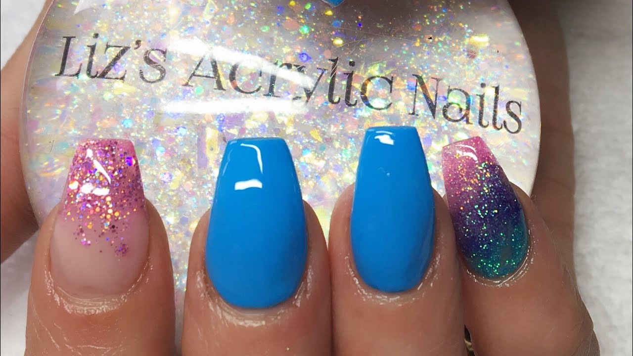 Acrylic Nails | Glitter Ombre | Infill
