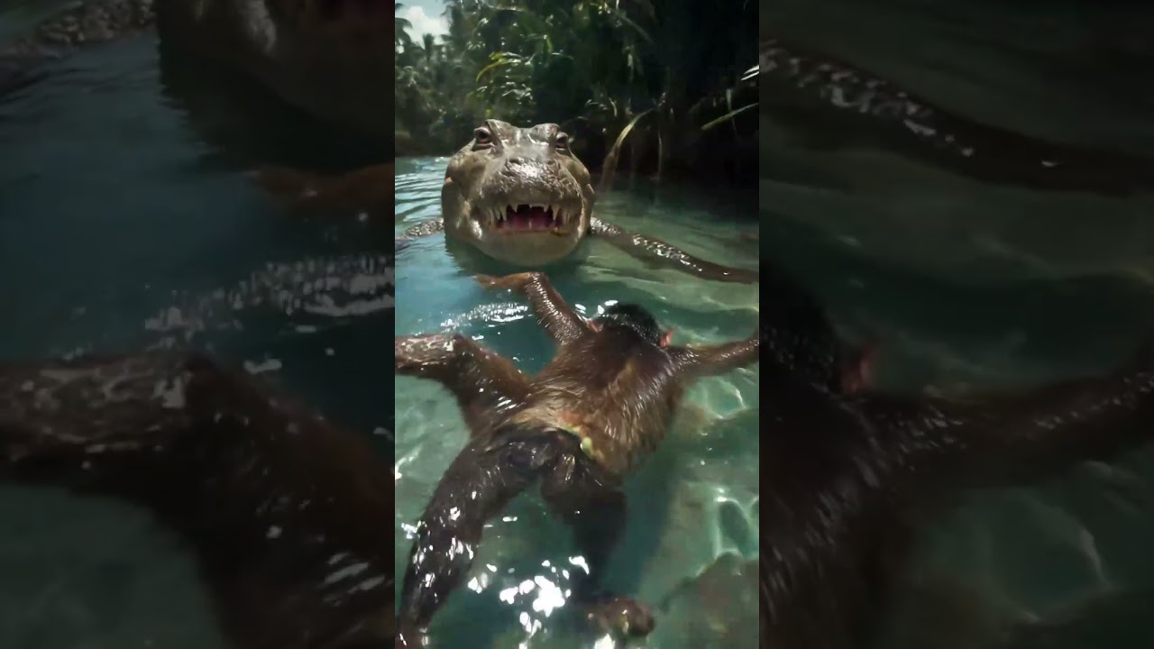 "Monkey vs Crocodile 🐒🐊 | Jungle Fight for Survival!"