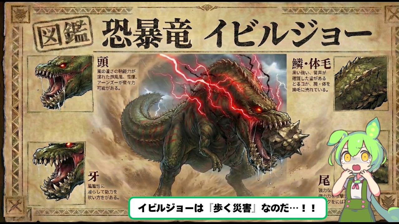【恐暴竜】イビルジョーが世界を食い尽くすヤバすぎる生態を完全解説【ずんだもん解説】