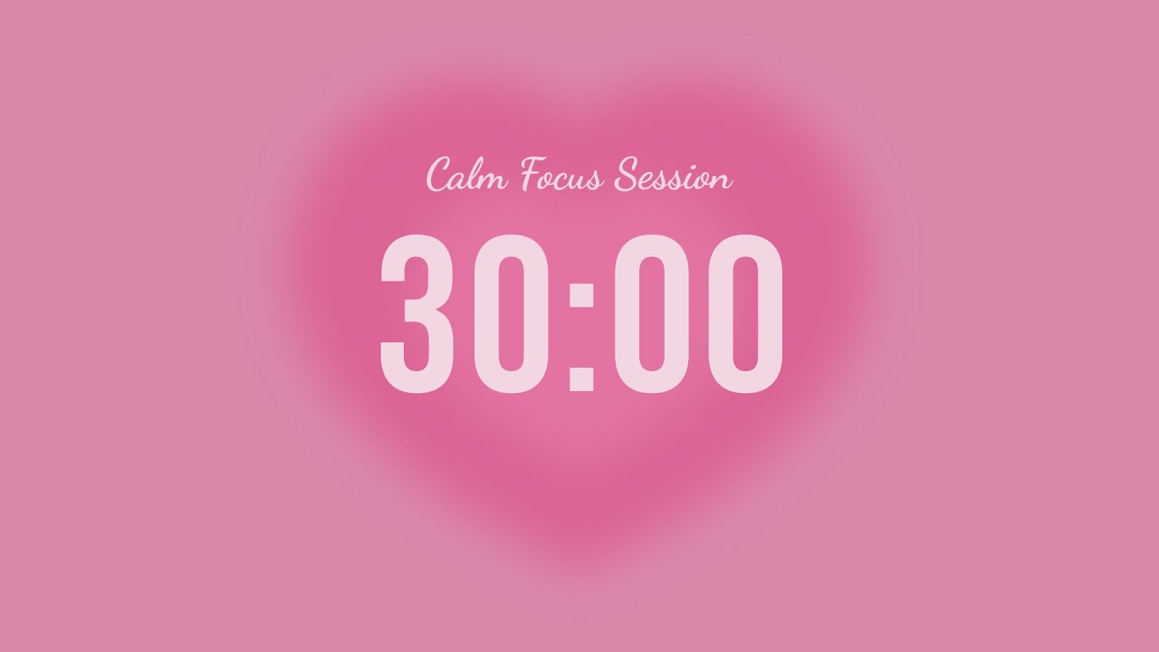30-Minute Silent Countdown Timer | Pink Aura Aesthetic Vibes | For Studying & Deep Focus 💗