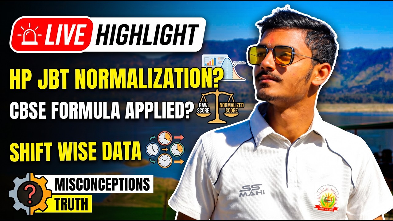 Live Highlight🔴 | Normalization in HP JBT & CBSE | Marks increase in each shift | 08/01/2026 |