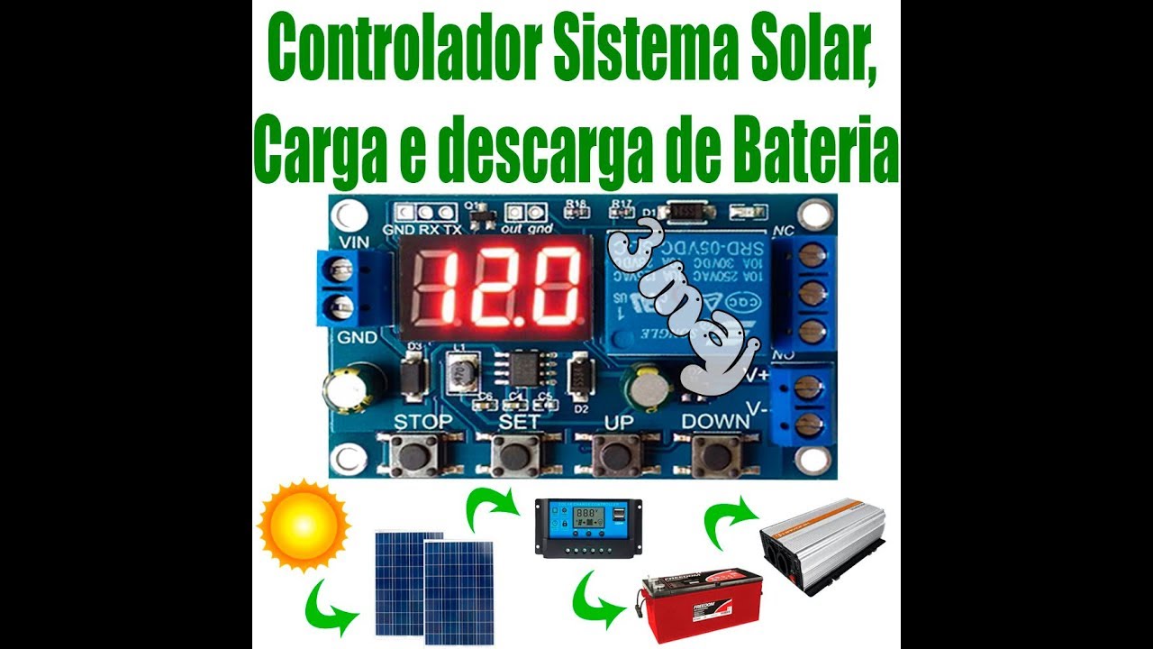 Plaquinha Automação Sistema Solar, Carga e Descarga de bateria M3