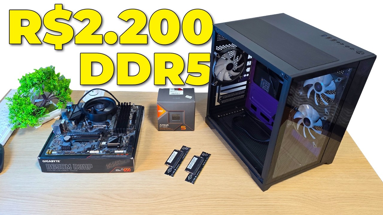Venci a crise das memórias! PC Gamer DDR5 de R$ 2.200 que roda tudo e é fácil de melhorar