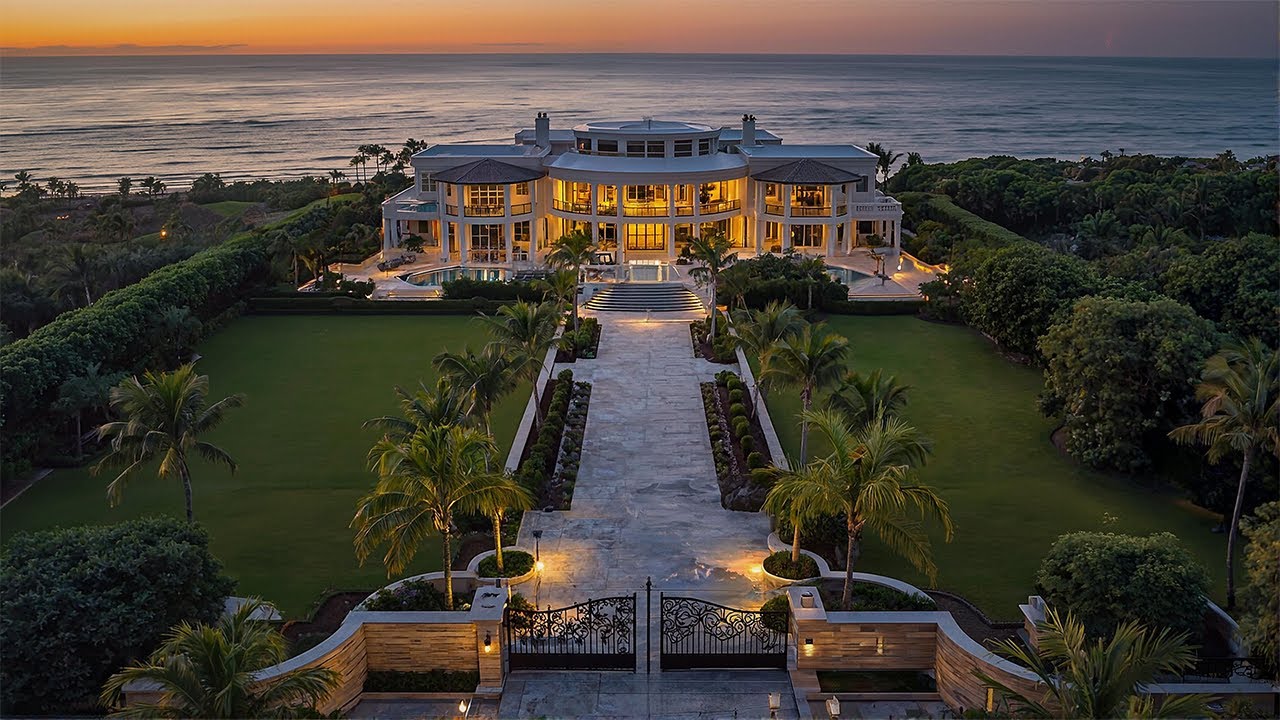 Inside a $50,000,000 Florida Oceanfront Mega Mansion | Ultra Luxury Palm Beach House Tour