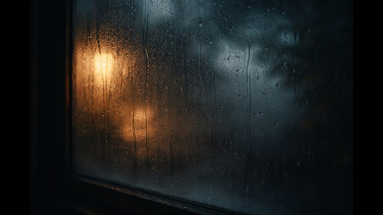 Deep Sleep Rain 🌙 Cozy Night Window Ambience | Warm Calm Sounds for Deep Rest