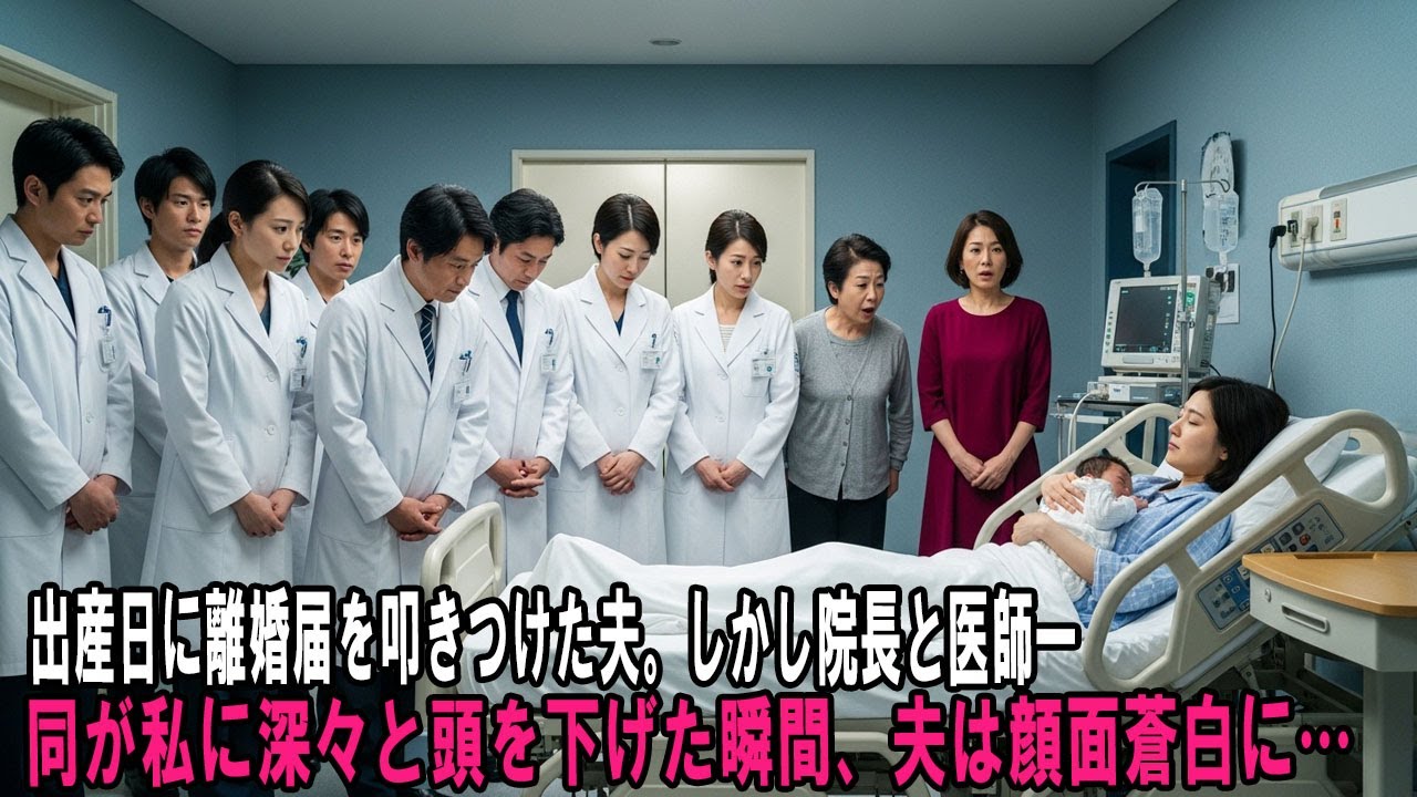 出産日に離婚届を叩きつけた夫。しかし院長と医師一同が私に深々と頭を下げた瞬間、夫は顔面蒼白に…