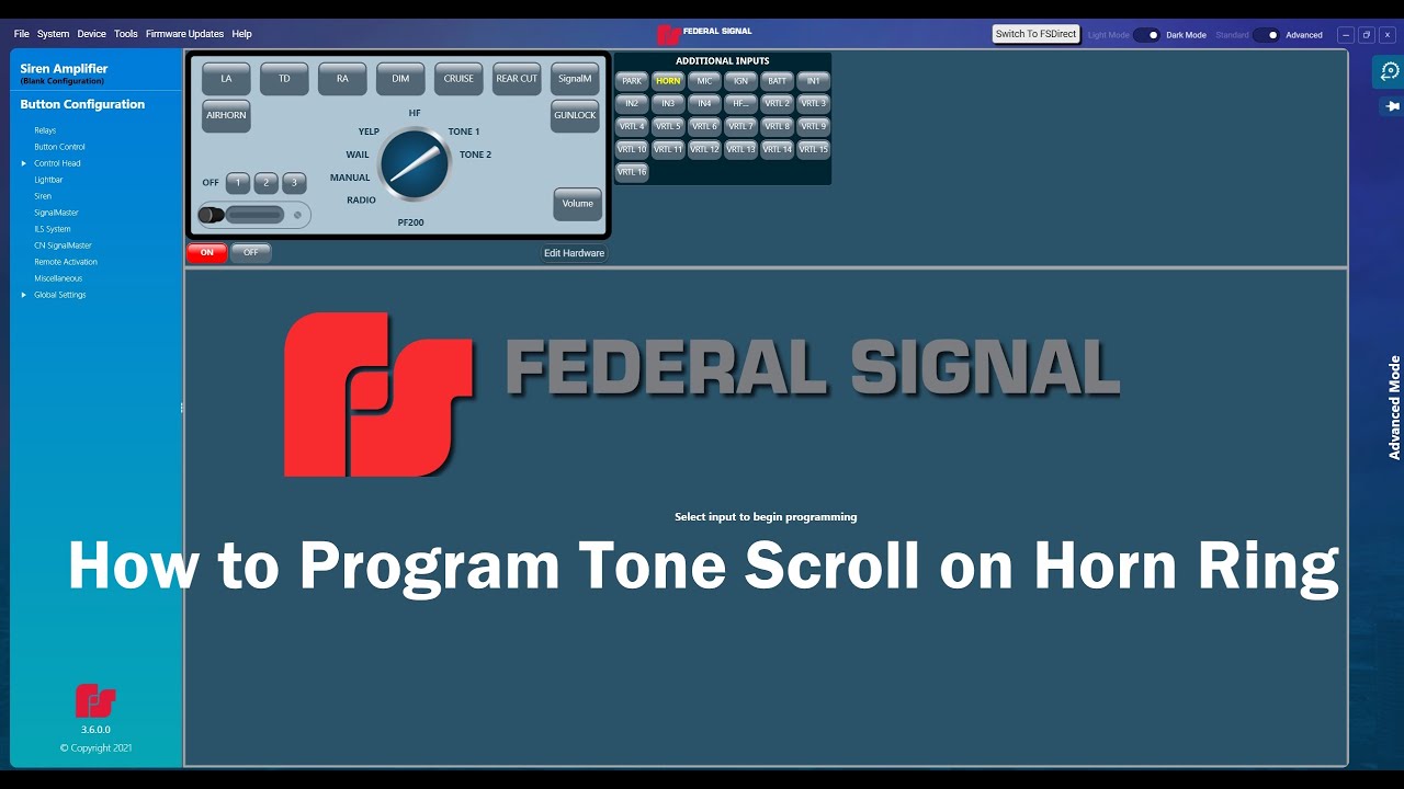 Convergence Software - How to Set Up Tone Scroll Using Horn Ring