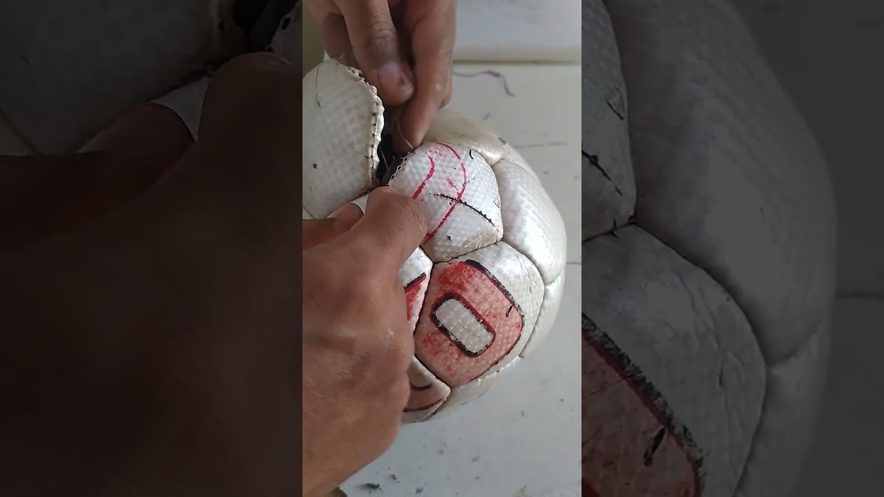 Como costurar bola com agulha sovela de sapateiro 