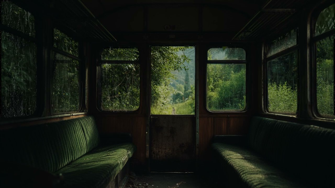 Fall Asleep Fast 🚍 Heavy Rain on Bus Window | Dark Sleep Noise