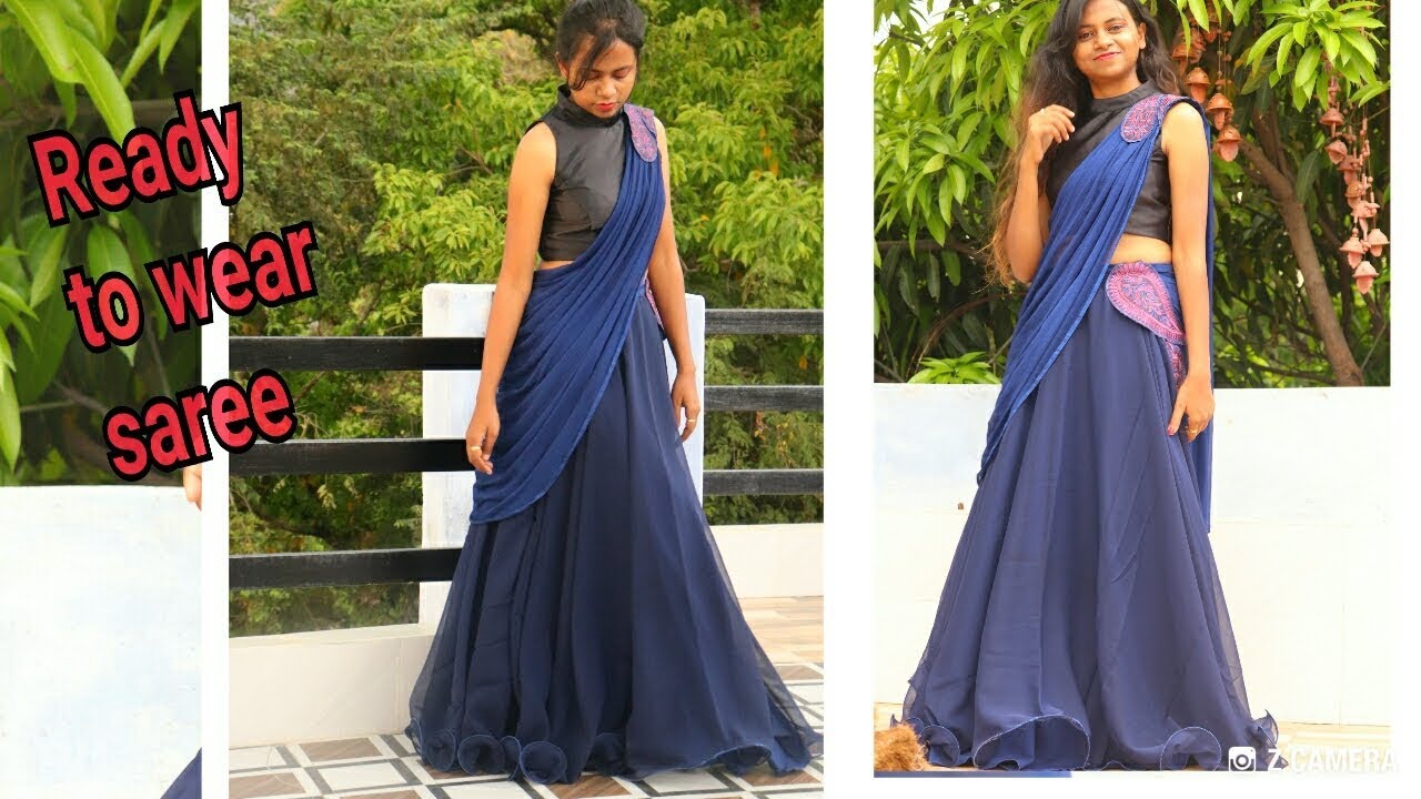 Make ready to wear saree or lehenga saree at home using saree.