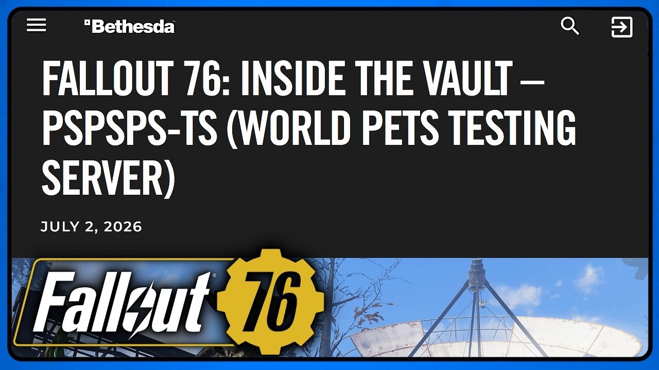 Fallout 76 PTS Latest News: Infestations, Pets and Legendary. 2 June Patch.