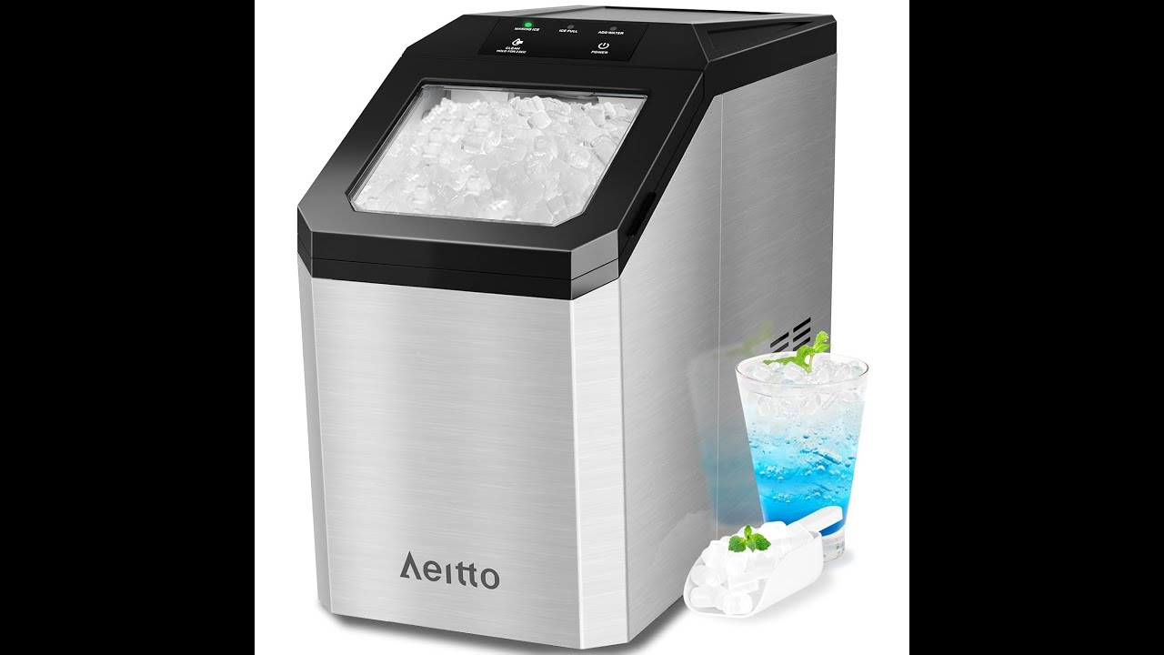 Обзор льдогенератора Aeitto Nugget | Настольный льдогенератор, производительностью 55 фунтов/24 часа