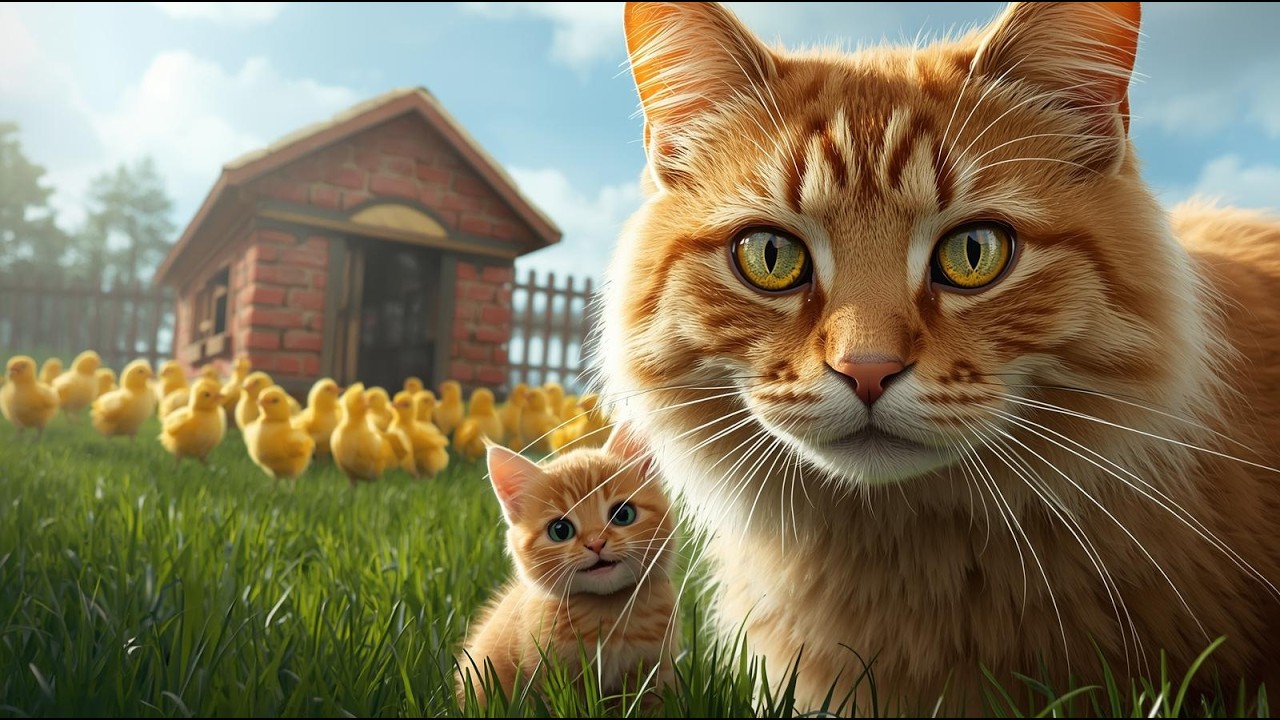 Mama Cat Built a Home for the Chicks!