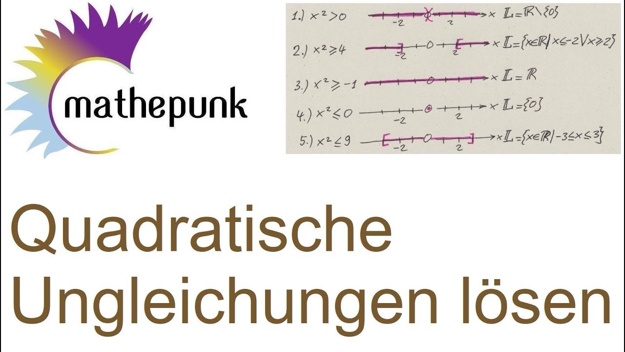 Quadratische Ungleichungen lösen