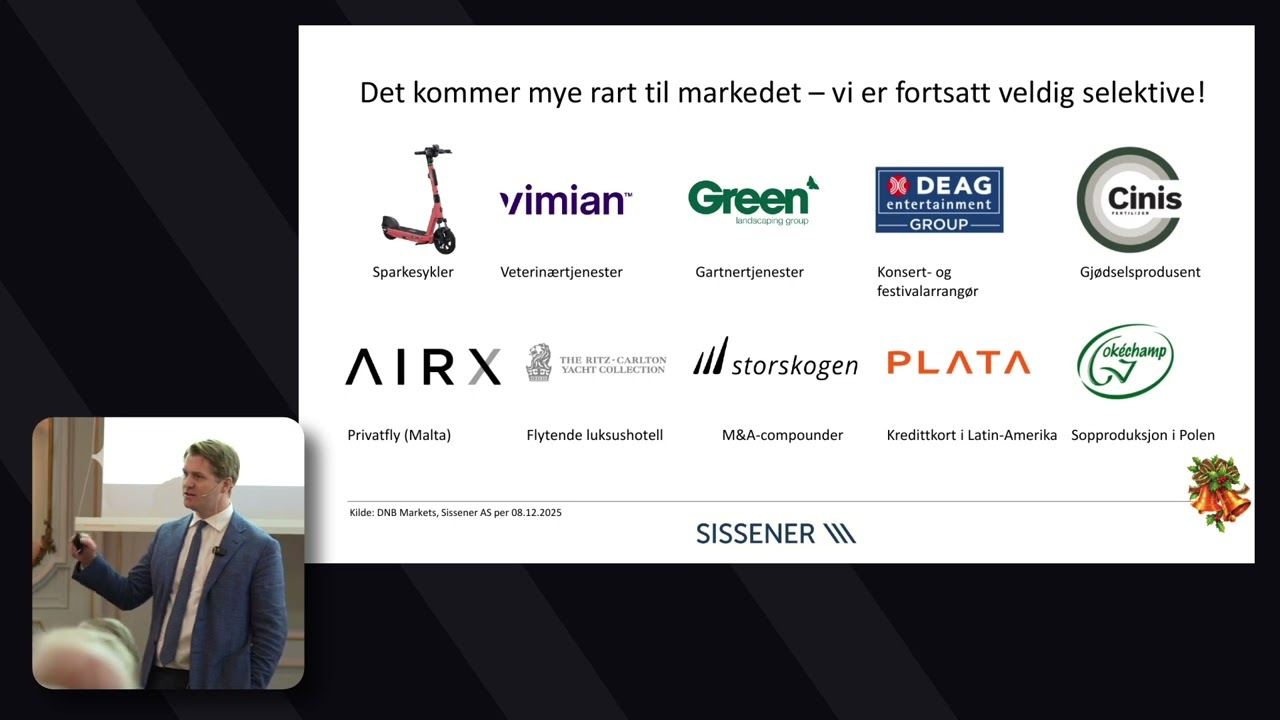 Presentasjon fra Sisseners julelunsj på Hotel Continental 2025