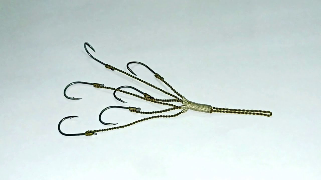 6 Hooks Knots/Guchha Gal,Jhupi,Jhim/सभी(कार्प)रोहू कतला कालबुश मछलियों के लिए(कांटा)खुद तैयार करें.