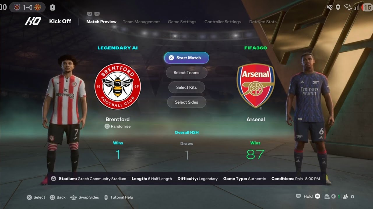 EA SPORTS FC 26 | Legendary | Premier League | Brentford v Arsenal | Gtech Community Stadium