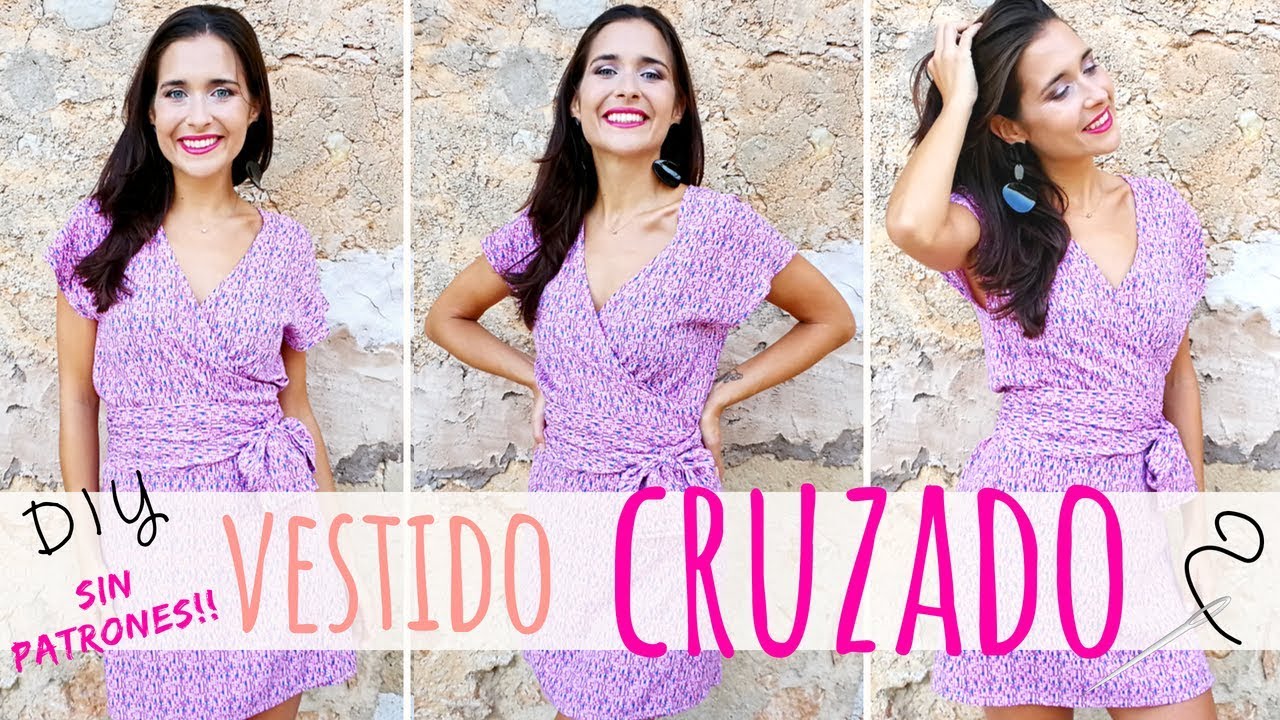 Tutorial VESTIDO CRUZADO muy fácil y sin patrones!! | DIY wrap dress