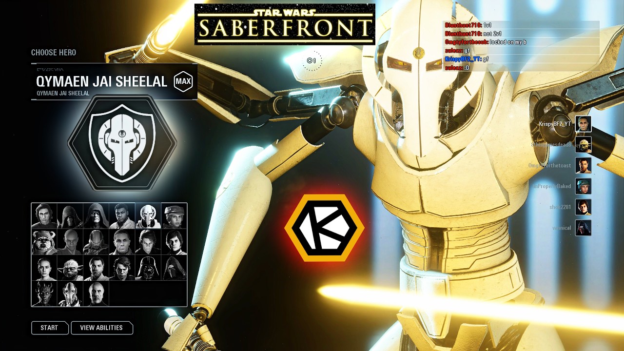 *НОВЫЙ* ГЕРОЙ-ДЖЕДАЙ ГРИВУС В МОДЕ SABERFRONT | Сражение героев | Star Wars Battlefront 2