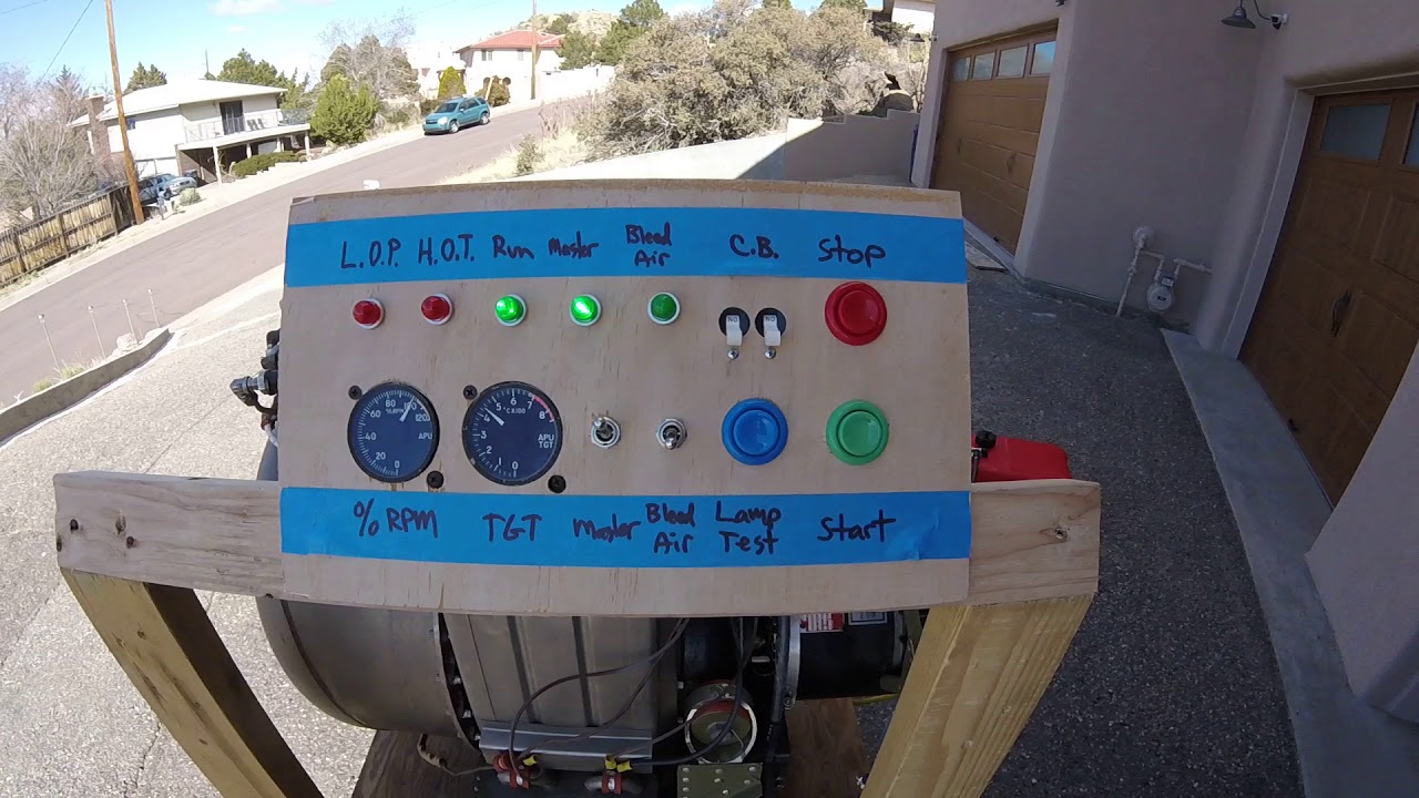 Honeywell 36-6 APU test run while instrument monitoring