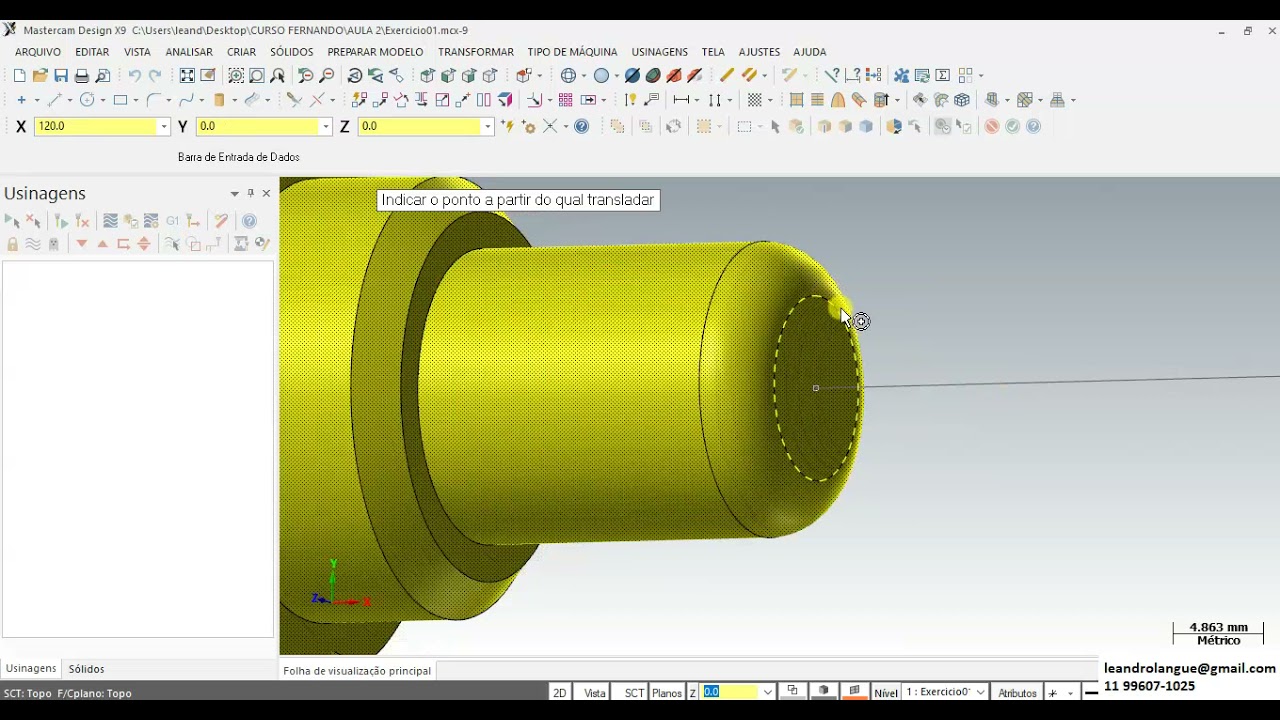 Mastercam torneamento - Importação de modelo 3D e criação de geometria