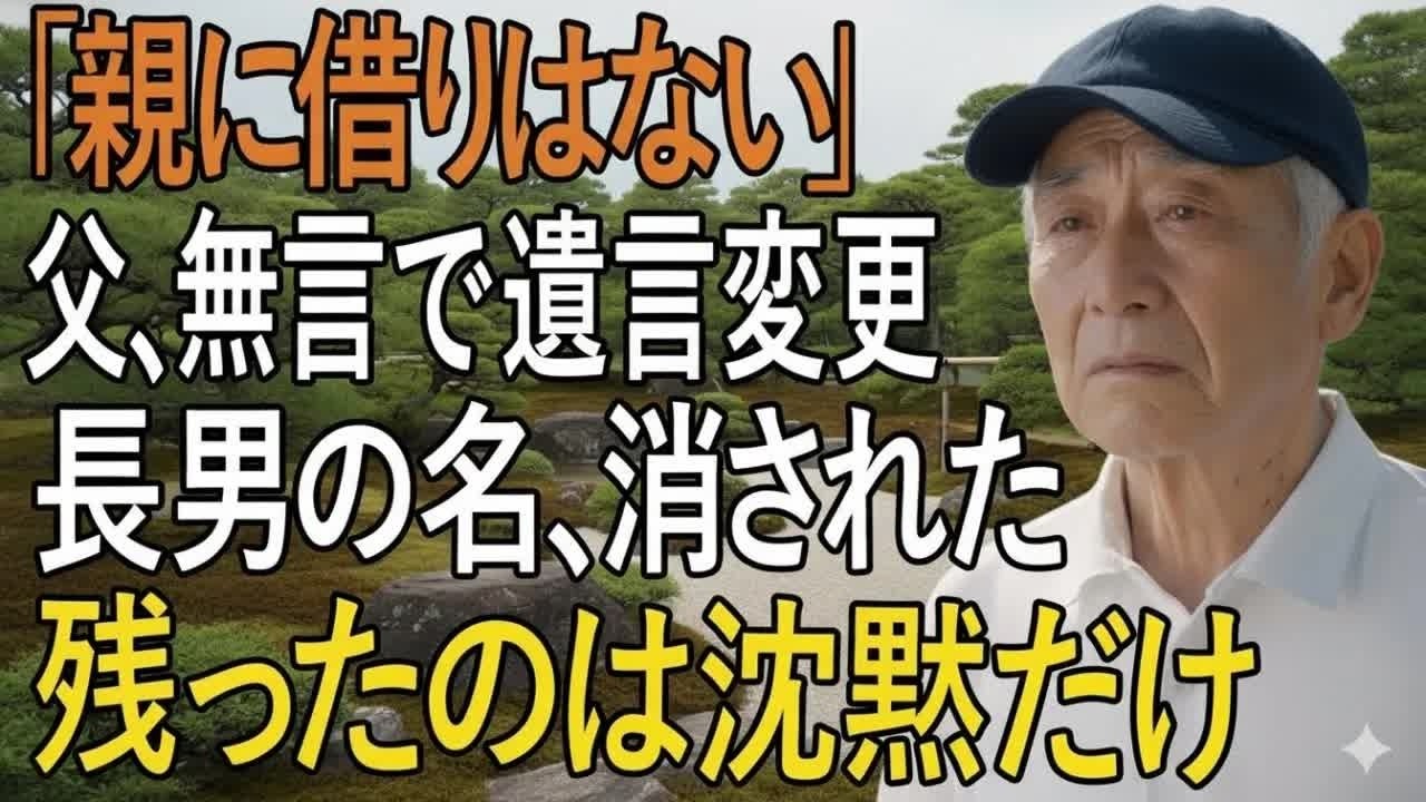 「親に借りを返すつもりないから」──息子の一言で、父は静かに“遺言書”を書き換えた。
