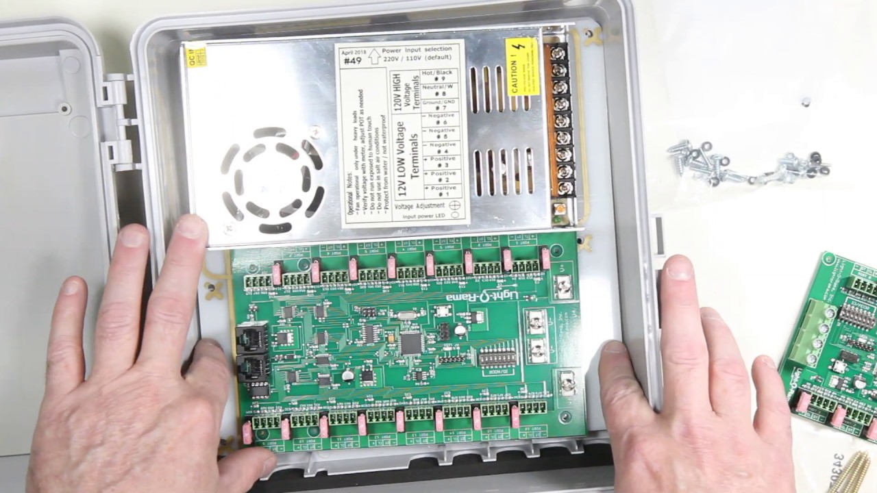 Light-o-Rama LOR Pixie 8 or Pixie 16 Controller to CableGuard CG-1500 Mounting Plate