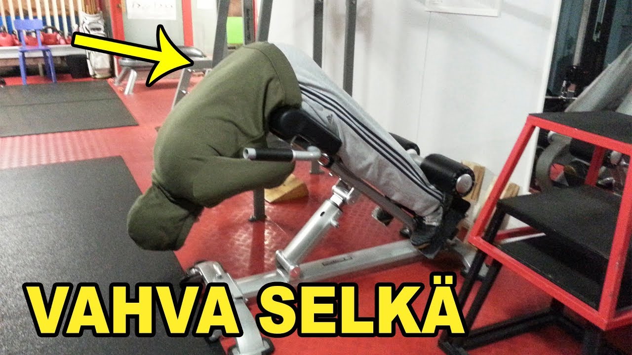 Selän ojennus penkissä - Käytä koko liikerata!