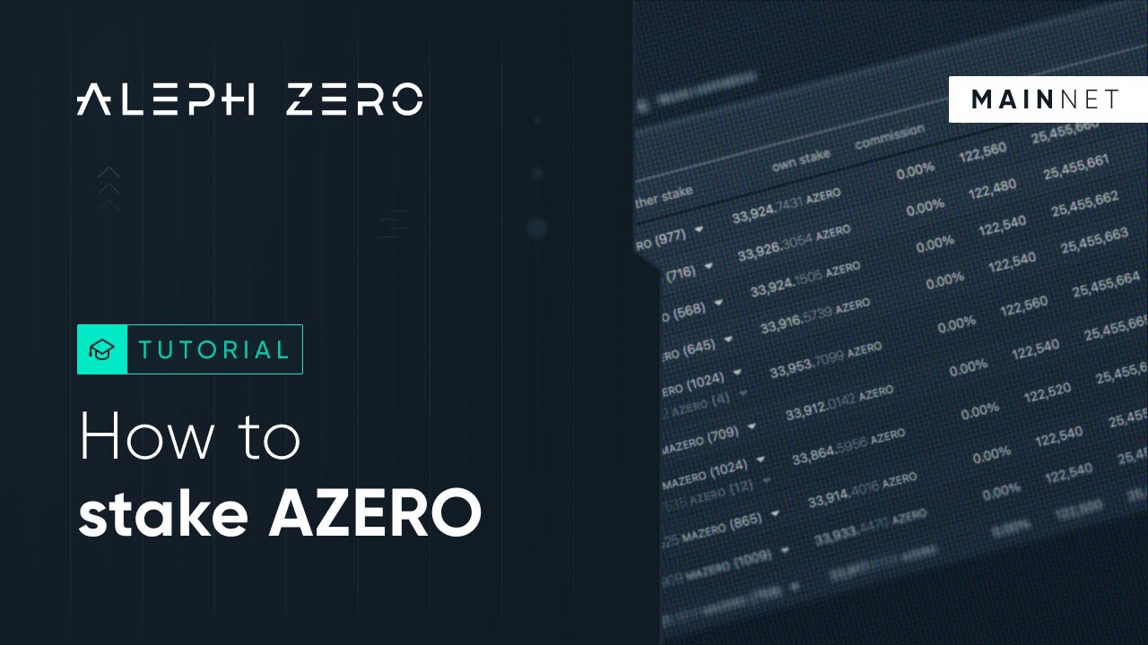 Aleph Zero (AZERO) Staking Guide