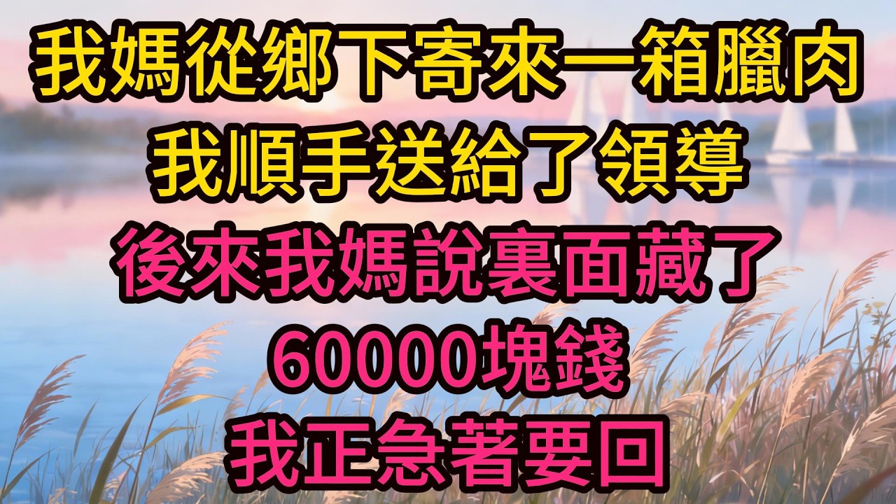 我媽從鄉下寄來一箱臘肉，我順手送給了領導，後來我媽說裏面藏了60000塊錢，我正急著要回，領導的電話就打來了