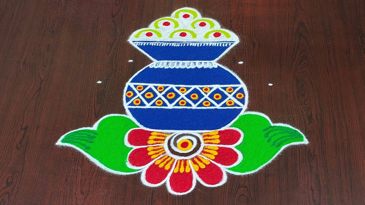 7×1dots pongal special rangoli|bhogi kundala muggulu|bhogi kolams#sankranti muggulu#Rang Kaa Rangoli