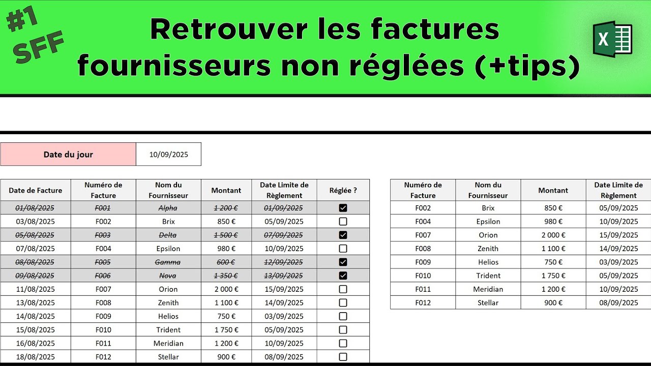 #1 Suivi des factures fournisseurs - Retrouver les factures non encore réglées