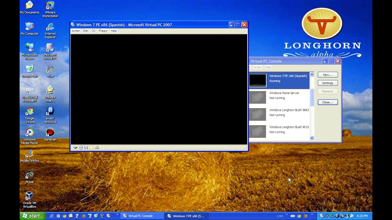 Running Windows 7 x86 inside Windows XP (Virtual PC 2007)