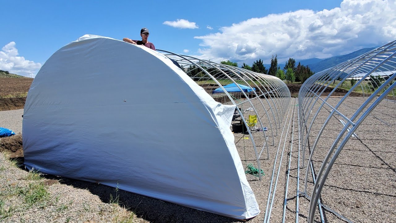 How to build a greenhouse/light Deb video # 2 Skinning end  walls...hand cranks .... Motors and more