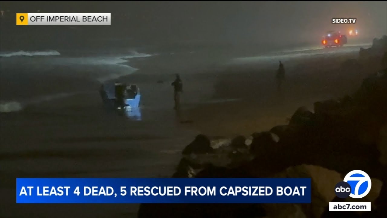 4 killed, 5 rescued after boat capsizes near San Diego beach
