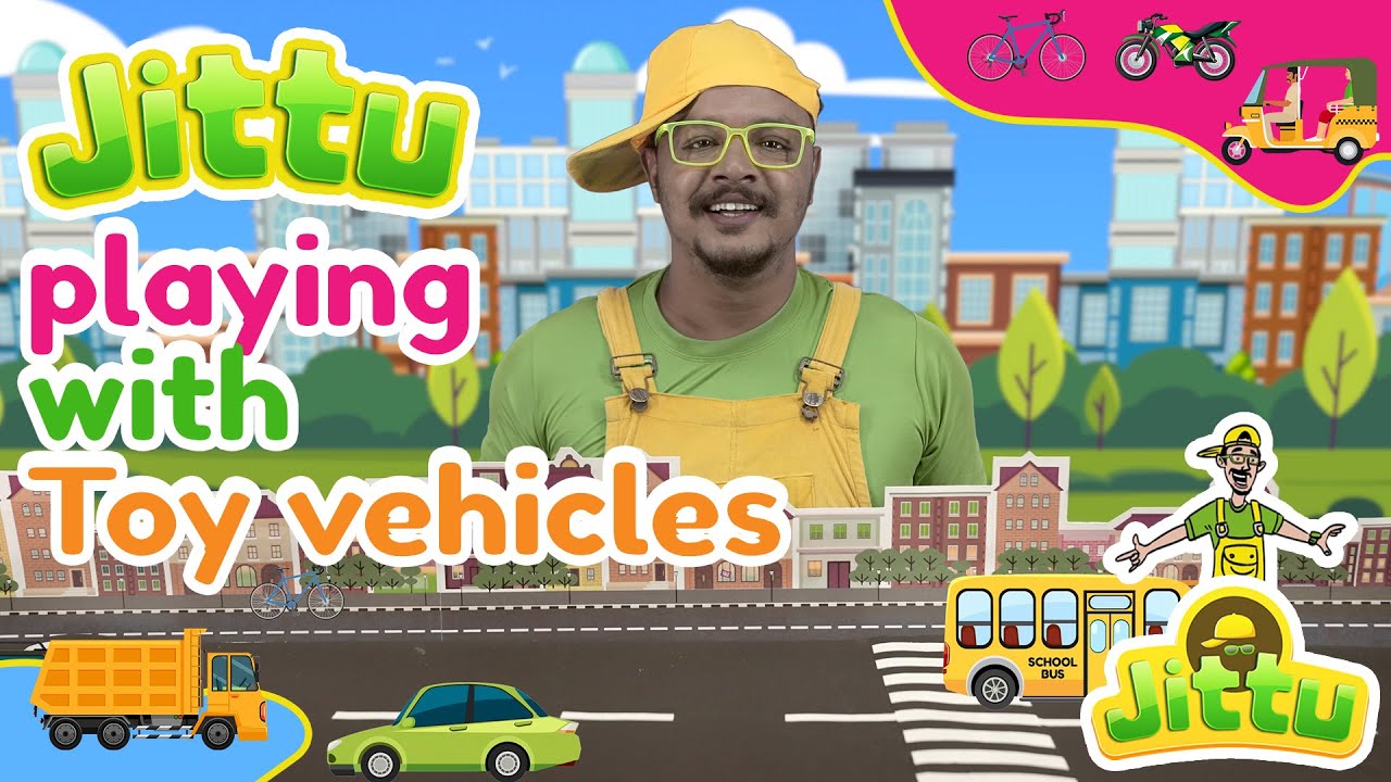 Jittu Playing with Toy Vehicles | Kids Learning | Vehicle Names | Tamil Edutainment | Tamil English