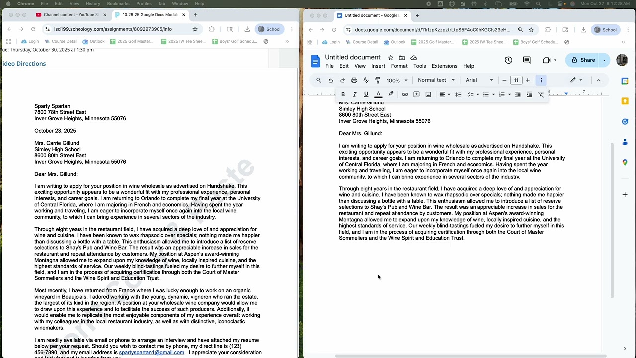 Google Docs Module 1   Cover Letter