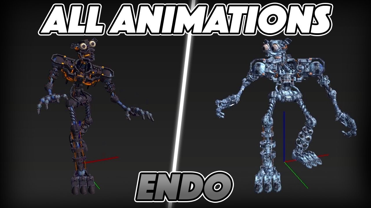 ENDO ALL ANIMATIONS (+ unused FROZEN ENDO) - Five Nights At Freddy's Security Breach