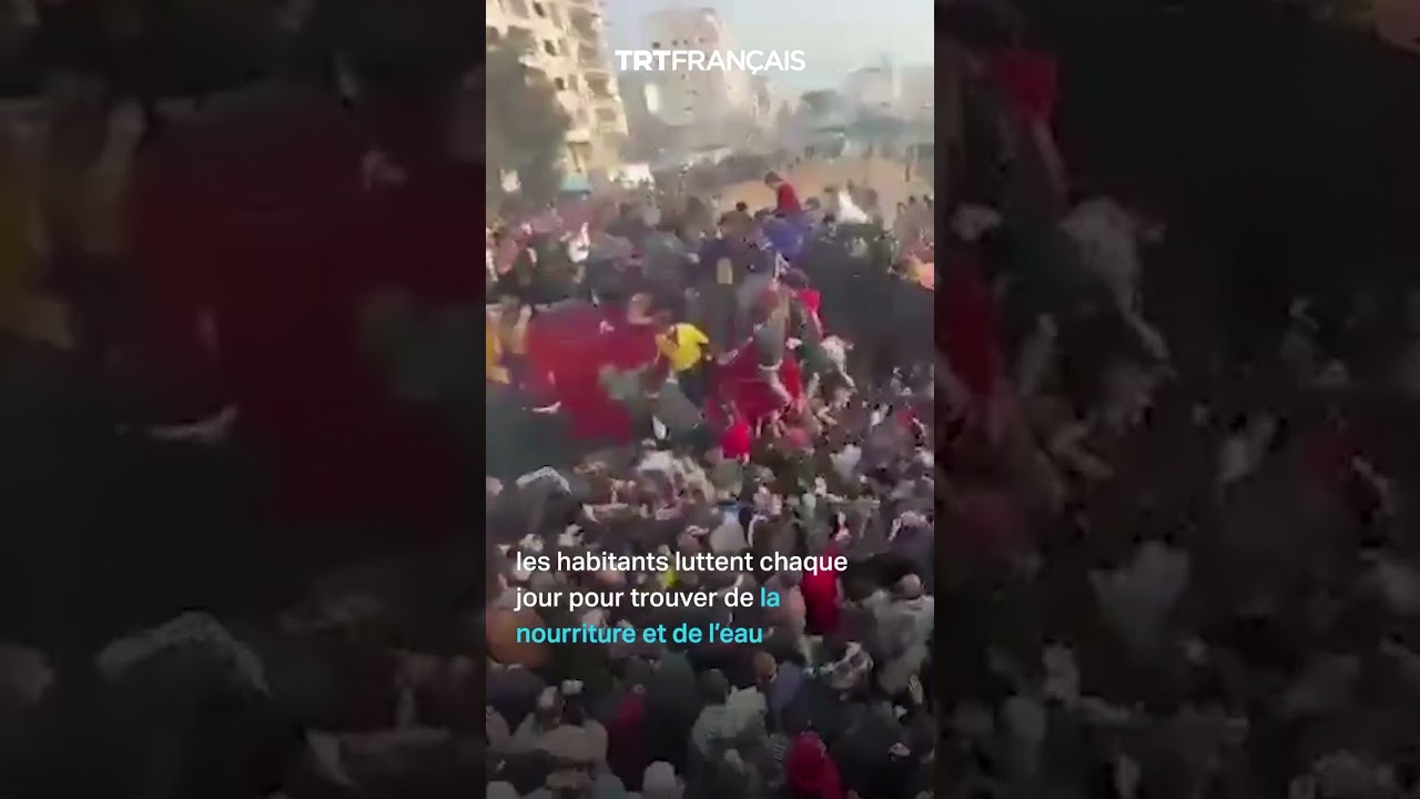 Famine &agrave; Gaza: des milliers de Gazaouis attendent la distribution de nourriture