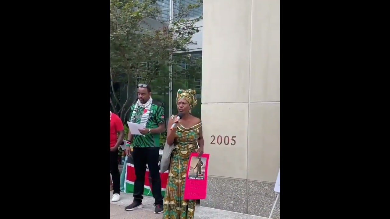 Kenyans in the U.S. Protest Outside IMF Headquarters in Washington DC.