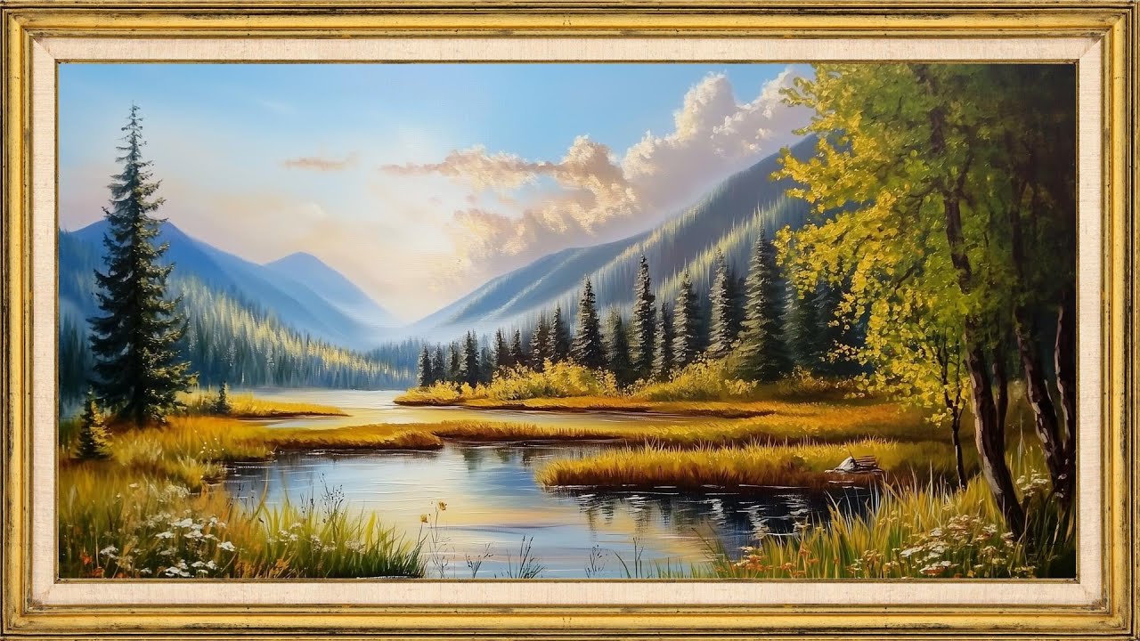 Colorful Mountain Valley Landscape | 2 Hours TV Frame Art Screensaver | Relaxing Nature Scenery