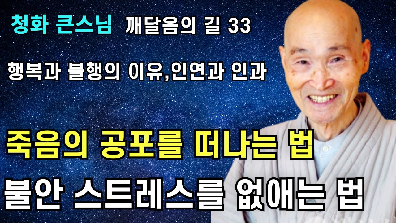 죽음을 두려워 합니까 생명은 영생불멸합니다 | 마음에 불안과 스트레스를 느낍니까 행복과 불행 인연과 인과 |청화스님 법문 깨달음의 길 33회