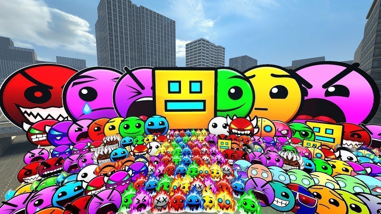 Lobotomy Nextbots, Geometry Dash Emojis Faces, Angry Munci Family Nextbots on the hotel in Gmod